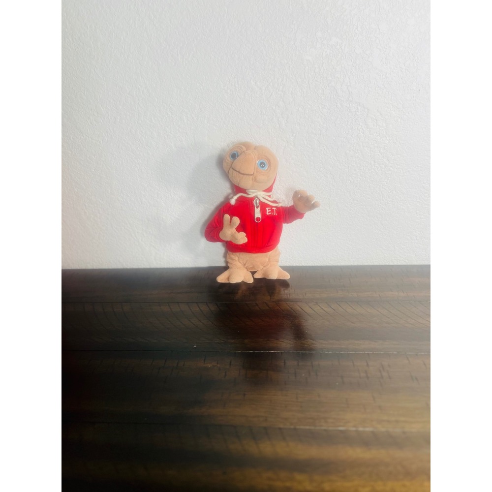 Vintage Universal Studios E.T. Plush 9" in Red Hoodie Zipper Sweatshirt